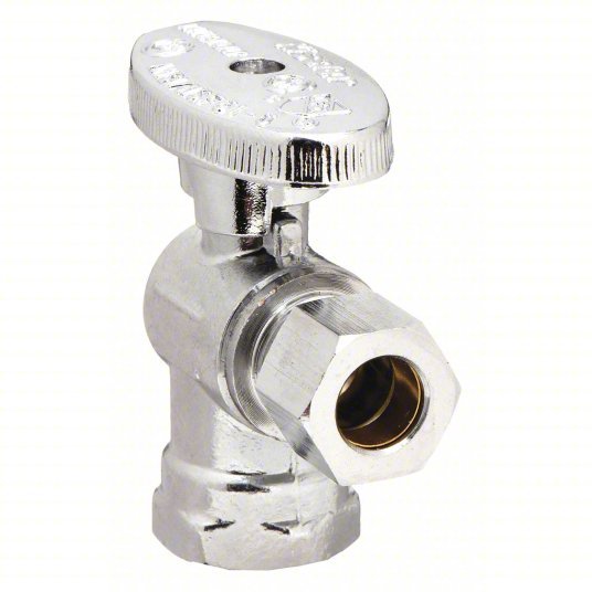 Kissler 88-9200 Quarter-Turn Supply Stop Angle Body, 3/8 in Inlet Size, 3/8 in Outlet Size, 40° to 180°F