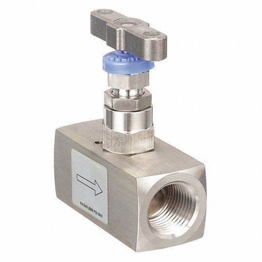 Parker HNVS8FF Needle Valve Inline Valve Body, 316 Stainless Steel, Integral Bonnet, 1/2 in Pipe Size, NPT