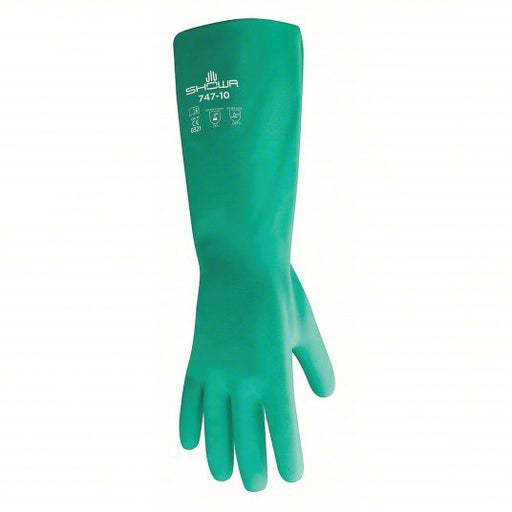 Showa 747-10 19" Chemical Resistant Gloves, Nitrile, 10, 1 PR