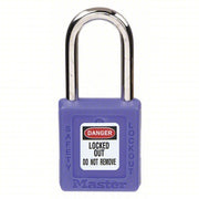 Master Lock 410BLU Lockout Padlock Keyed Different, Thermoplastic, Std Body, Metal, Blue