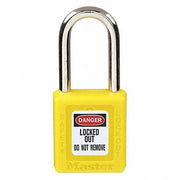 Master Lock 410YLW Lockout Padlock Keyed Different, Thermoplastic, Std Body Body Size, Metal, Yellow