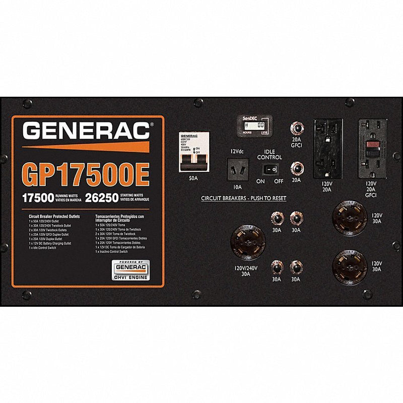 Generac 5735 17,500 Watt GP17500E Portable Generator, 16.0 gal., Gasoline