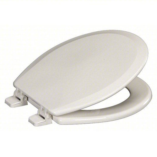Centoco GR700-001 Toilet Seat White, Plastic, External Check Hinge, 1 3/4 in Seat Ht, 16 1/4 in Bolt to Seat Front