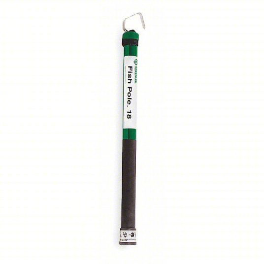 Greenlee FP18 Telescoping Fish Stick Clip, 2 in Rod Dia, 27 in to 18 ft, Single Hook End