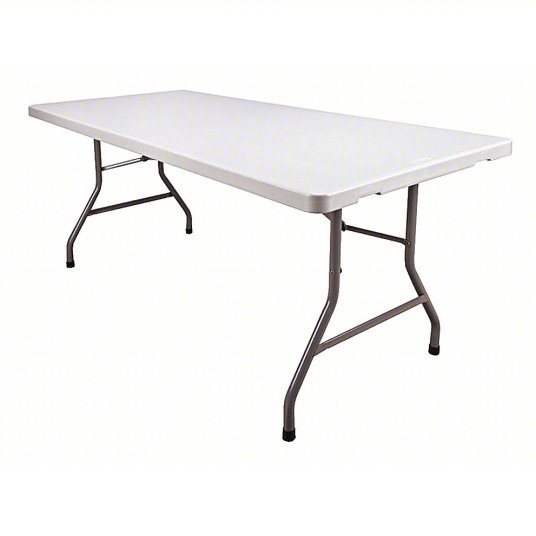 Redwood RW4GE26 Rectangle Folding Table, 30" W, 72" L, 29" H, Blow Molded Polyethylene Top, White