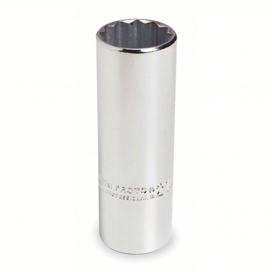 Proto J5317M Socket 1/2 in Drive Size, 17 mm Socket Size, 12-Point, Deep, Chrome