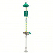 Haws 8300-8309 Shower with Eyewash Floor Mnt, Uncovered, Stainless Steel Bowl, Galvanized Steel Pipe