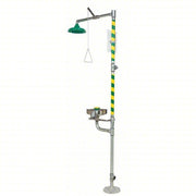 Haws 8300-8309 Shower with Eyewash Floor Mnt, Uncovered, Stainless Steel Bowl, Galvanized Steel Pipe