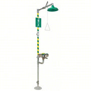 Haws 8300-8309 Shower with Eyewash Floor Mnt, Uncovered, Stainless Steel Bowl, Galvanized Steel Pipe