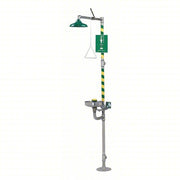 Haws 8300-8309 Shower with Eyewash Floor Mnt, Uncovered, Stainless Steel Bowl, Galvanized Steel Pipe