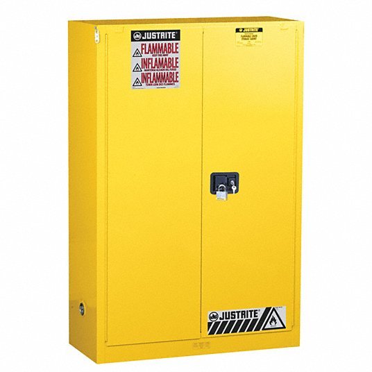 Justrite 896080 Sure-Grip EX Flammable Safety Cabinet, 60 Gal., Yellow