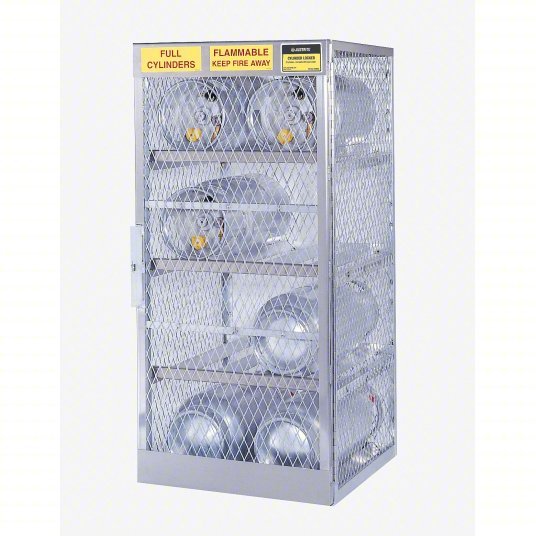 Justrite 23003 Gas Cylinder Cabinet, 30x65, Capacity 8