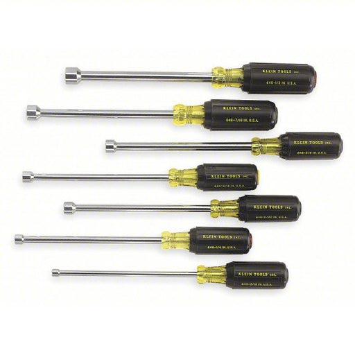 Klein 647 Hollow Shank Nut Driver Set SAE, 9 3/4 in to 10 5/16 in, 6 in Shank Lg, Ergonomic Grip