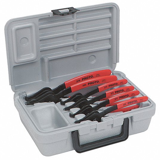 Proto J360A Retaining Ring Plier Set Internal/External, For 3/8 in to 3 in Bore Dia, 0°_90° Tip Angle, Manual