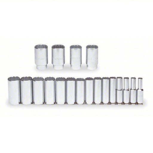 Proto J54105 Socket Set 1/2 in Drive Size, 19 Pieces, 3/8 in to 1 1/2 in Socket Size Range, (19) 12-Point