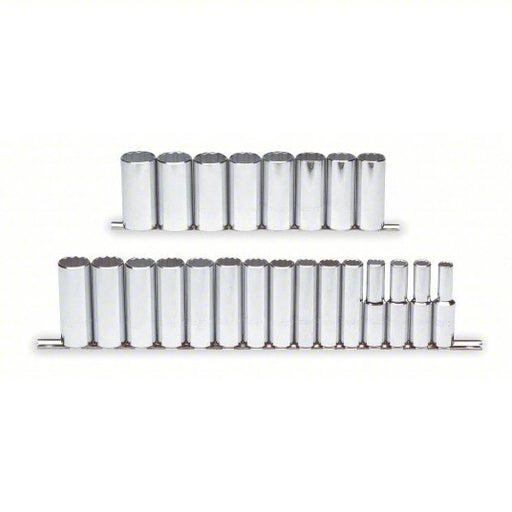 Proto J54201 Socket Set 1/2 in Drive Size, 23 Pieces, 10 mm to 32 mm Socket Size Range, (23) 12-Point