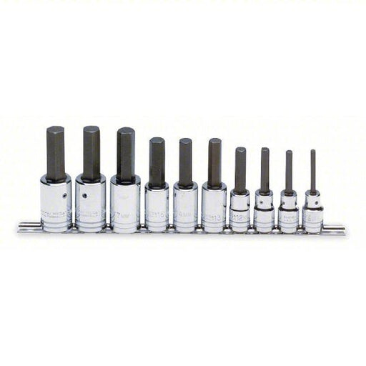 Proto J5441-MA Socket Bit Set 1/2 in Drive Size, 10 Pieces, 6 mm to 19 mm Range of Tip Sizes, Metric