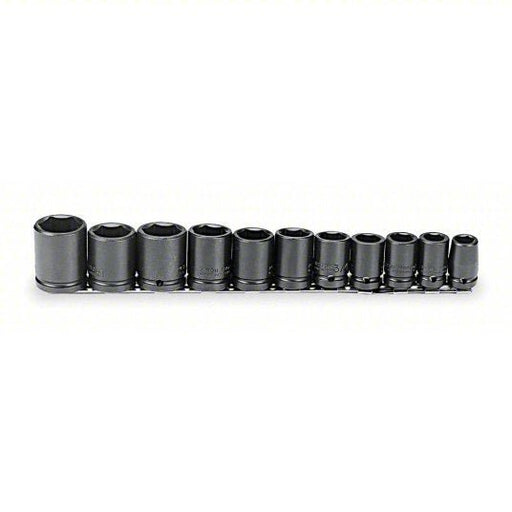 Proto J74102 Impact Socket Set 1/2 in Drive Size, 11 Pieces, 1/2 in to 1 1/8 in Socket Size Range