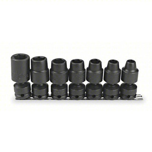Proto J74142 Impact Socket Set 1/2 in Drive Size, 7 Pieces, 7/16 in to 13/16 in Socket Size Range