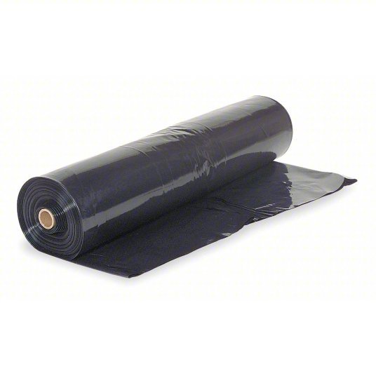 Polar Plastics B204 Construction Film Std Duty, 4 mil Thick, 20 ft Wd, 100 ft Lg, Black, Polyethylene