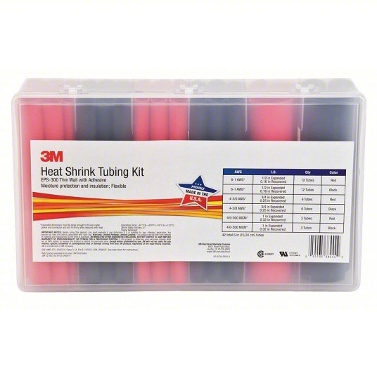 3M EPS300-1/2 TO 1-BLACK&RED-5-42 PC KITS Heat Shrink Tubing Kit