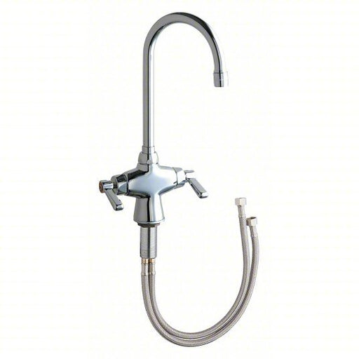 Chicago Faucets 50-ABCP Gooseneck Kitchen Faucet, Chrome Finish, 2.2 gpm Flow Rate