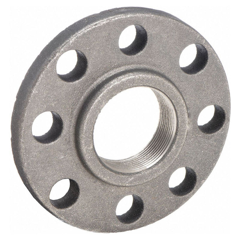 Anvil 0308003607 Metal Pipe Flange, 4 in, Female NPT Threaded, Cast Iron, Flat Flange, Class 125, Black