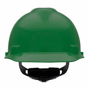 MSA 475362 Hard Hat Green, No Graphics, Ratchet (4-Point), Ratchet, Polyethylene, Side-Slots, Solid