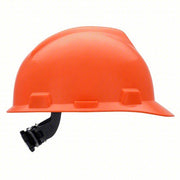 MSA 475361 Hard Hat Orange, No Graphics, Ratchet (4-Point), Polyethylene, Side-Slots