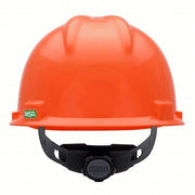 MSA 475361 Hard Hat Orange, No Graphics, Ratchet (4-Point), Polyethylene, Side-Slots