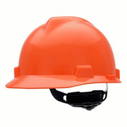 MSA 475361 Hard Hat Orange, No Graphics, Ratchet (4-Point), Polyethylene, Side-Slots