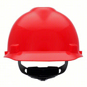 MSA 475363 Hard Hat Red, No Graphics, Ratchet (4-Point), Polyethylene, Side-Slots
