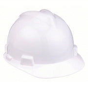 MSA 475358 Hard Hat White, No Graphics, Ratchet (4-Point), Polyethylene, Side-Slots