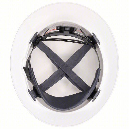 MSA 475369 Hard Hat White, No Graphics, Ratchet (4-Point), Polyethylene, Side-Slots, MSA, Basic Colors, V-Gard
