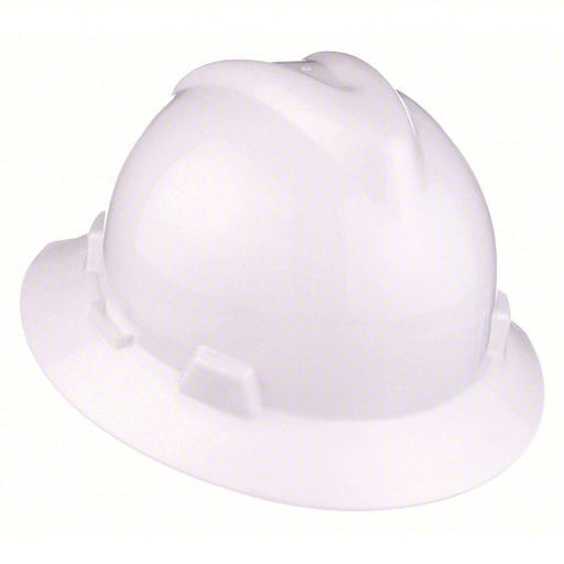 MSA 475369 Hard Hat White, No Graphics, Ratchet (4-Point), Polyethylene, Side-Slots, MSA, Basic Colors, V-Gard