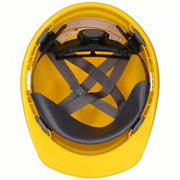 MSA 475360 Hard Hat Yellow, No Graphics, Ratchet (4-Point), Polyethylene, Side-Slots