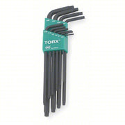 Wiha 37192 Torx Key Set Long, 10 Pieces, T10/T15/T20/T25/T27/T30/T6/T7/T8/T9 Tip Size, Plastic Holder