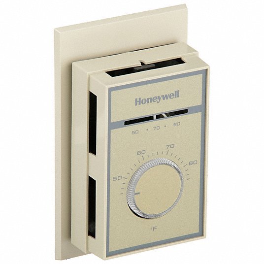 Honeywell T651A3018 Line Volt Mechanical Tstat, 44 Degrees to 86 Degrees F, SPDT