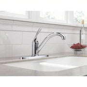 Delta 100-DST Low Arc Kitchen Faucet Delta, NA, Chrome Finish, 1.8 gpm Flow Rate, 8 11/16 in Spout Lg