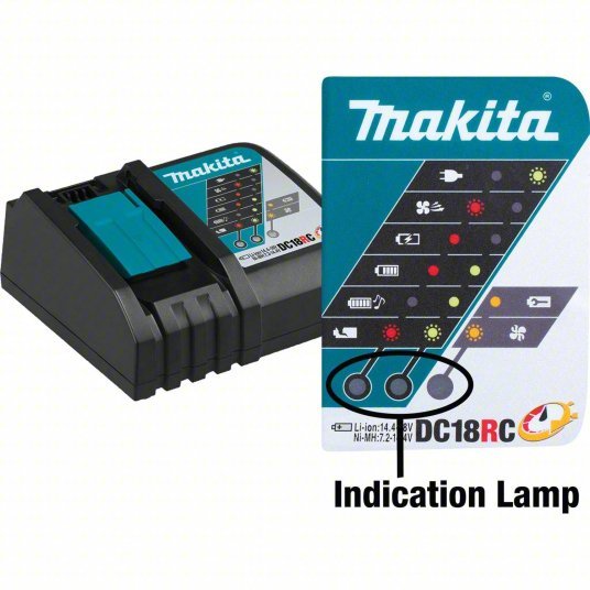 Makita DC18RC Battery Charger Single-Port Charging, For 18V, Li-ion/Ni-MH, 6 Ah Charged in 1-Hour, Rapid