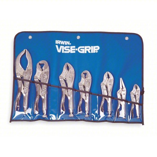 Irwin 757KB (7) Piece Original Locking Pliers Set Plain Grip Handle