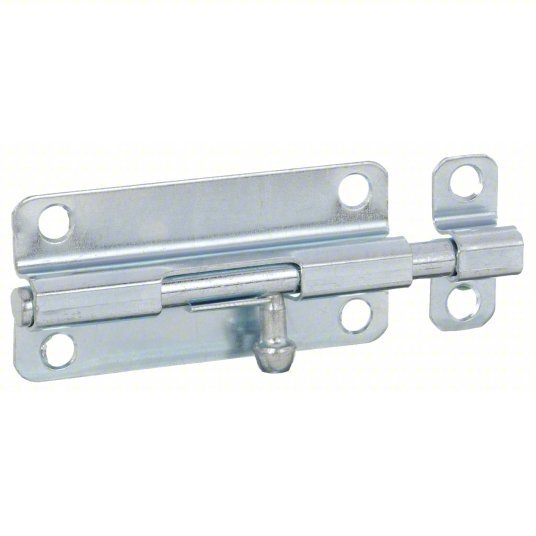 4PB98 Barrel Slide Bolt Nonlocking-Surface Strike Only, Zinc, 5/16 in Bolt Head Dia.