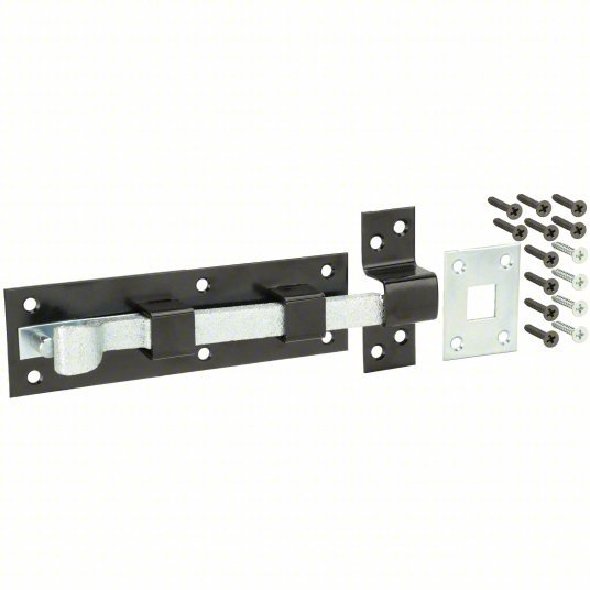 Redwood RW4PE78 Nonlocking Spring Bolt Surface and Mortise Strike, Black/Galvanized, Steel