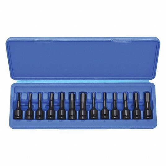Redwood RW4PRG1 Impact Socket Bit Set SAE/Metric, 3/8 in Drive Size, 13 Pieces, Fixed Insert, Hex Tip