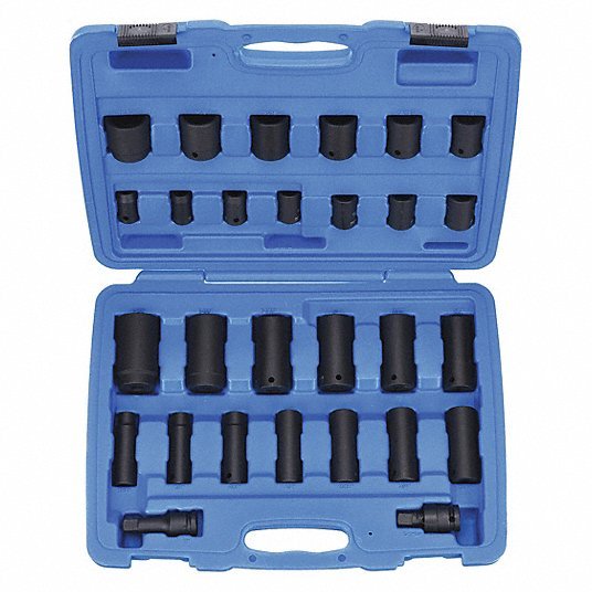 Redwood RW4PRG8 Impact Socket Set, 1/2 in Drive Size, Black Oxide, 28-Piece