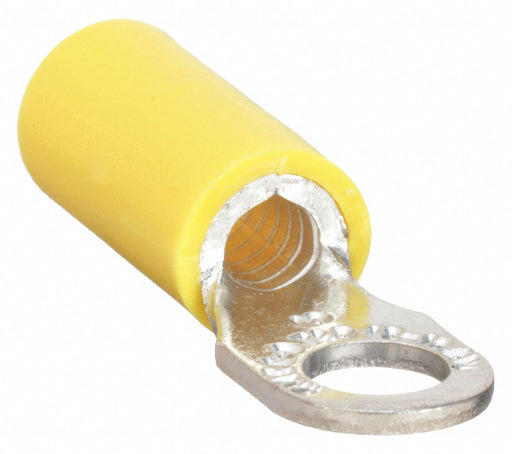 Sta-Kon 10RC-6 Ring Terminal, Yellow, Vinyl Insulation, #6 Stud Size, 12 AWG to 10 AWG Wire Sizes, 600 V