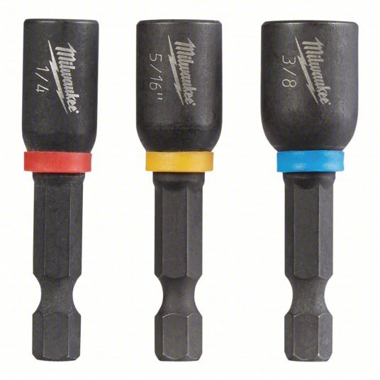 Milwaukee 49-66-4561 Nutsetter Set English/Imperial, 1/4 in_5/16 in_3/8 in Fastening Size, 1 7/8 in Overall Lg