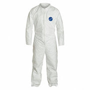 Dupont TY120SWH3X002500 Coveralls 3XL, Tyvek® 400, Open Wrist, Open Ankle, White, Serged Seam, 25 PK