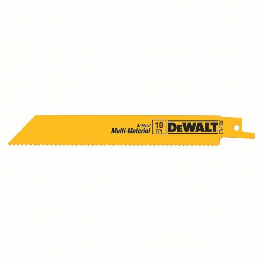 Dewalt DW4806 Reciprocating Saw Blade 10 Teeth per Inch, 6 in Blade Lg, 3/4 in Ht, Straight Back, 5 PK