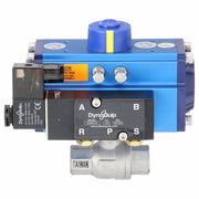 Dynaquip P2S23AJSR05210A Pneumatically Actuated Two-Way Ball Valve 1/2 in, Stainless Steel, FNPT x FNPT